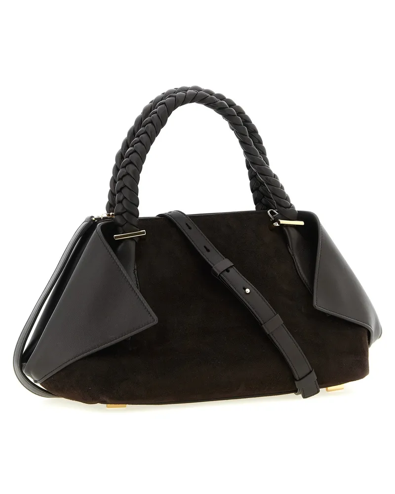 Ferragamo Women's Goatskin And Calf Leather Top Handle Bag Brown Goat Brown