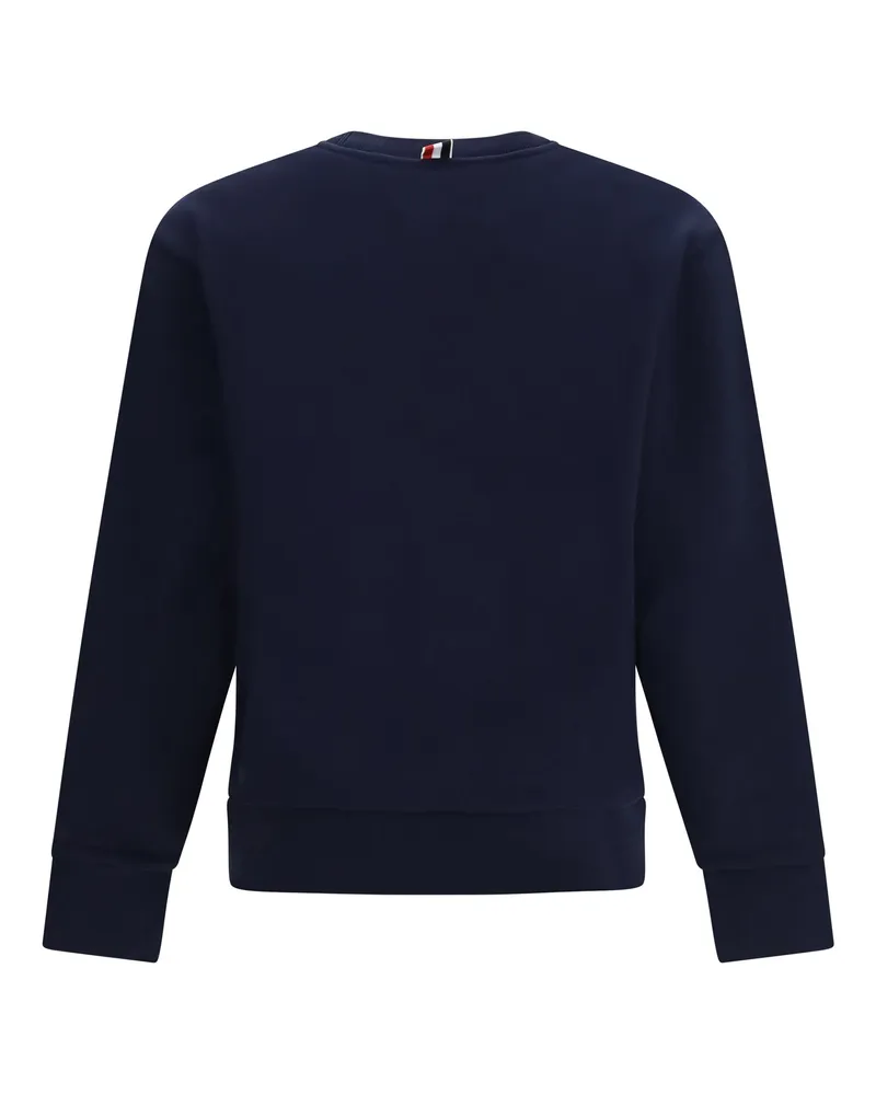 Thom Browne Colorblock with 4-Bar Detail Sweatshirt — White 