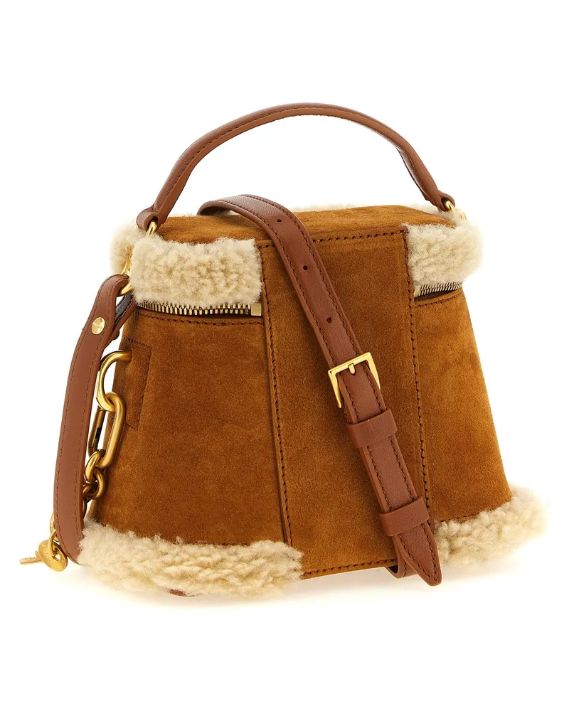 Balmain Women's Brown Calfskin Handbag Bag Brown
