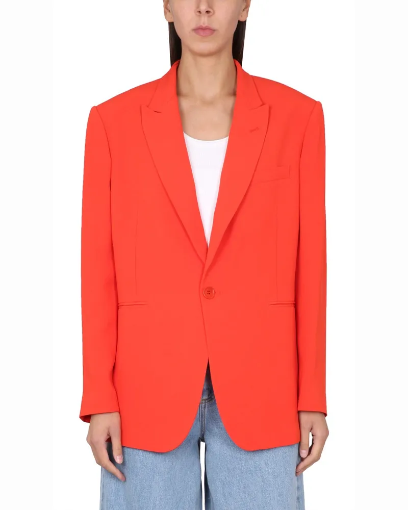 ASPESI Single-Breasted Peaked Lapel Blazer — Orange Orange