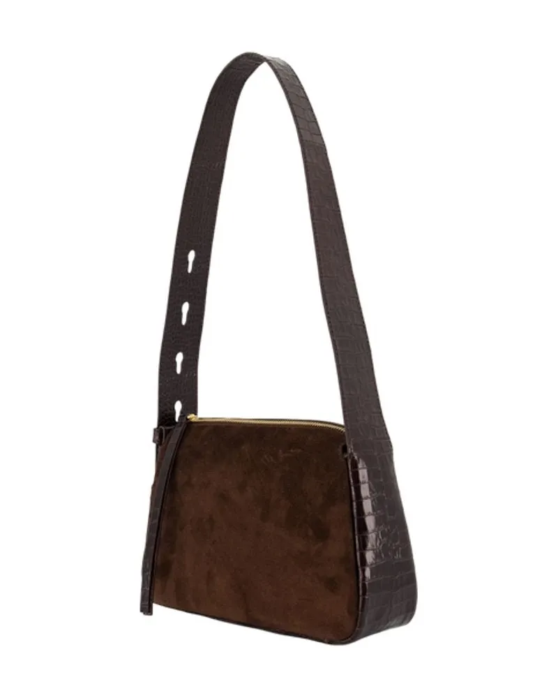 Tory Burch Women's Romy Small Shoulder Bag -  Leather Brown Calfskin Shoulder-Hobo-Bags Brown