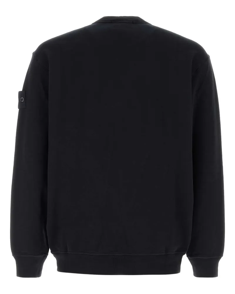 Stone Island Men's Black Stretch Cotton Sweatshirt Blue Exterior: Elastane Felpe Sweater Black