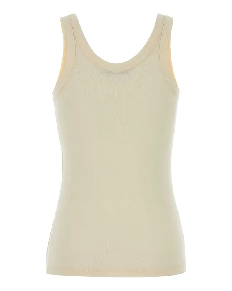 Christophe Lemaire Ribbed Cotton Tank Top — Beige Beige