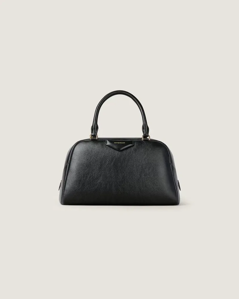 Givenchy Structured Leather Top Handle Bag — Black Black