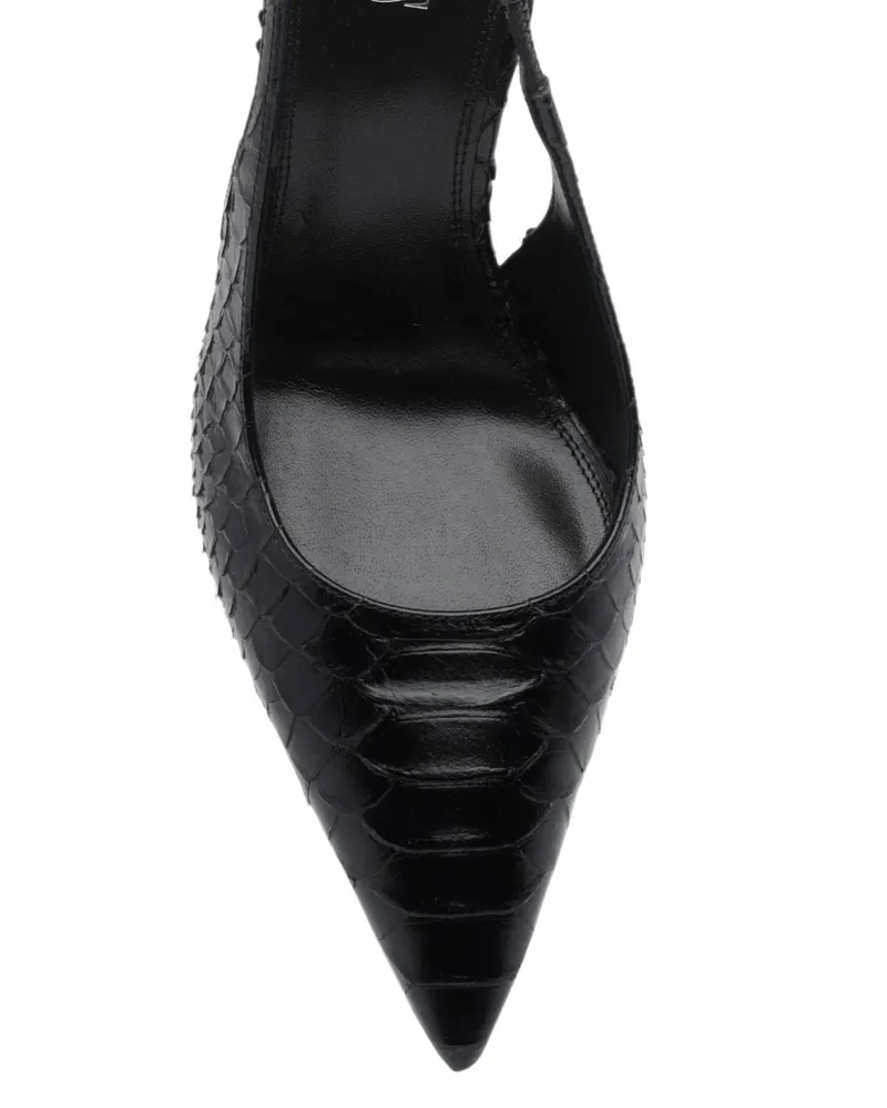Paris Texas Lidia Slingback Pump — Black Black