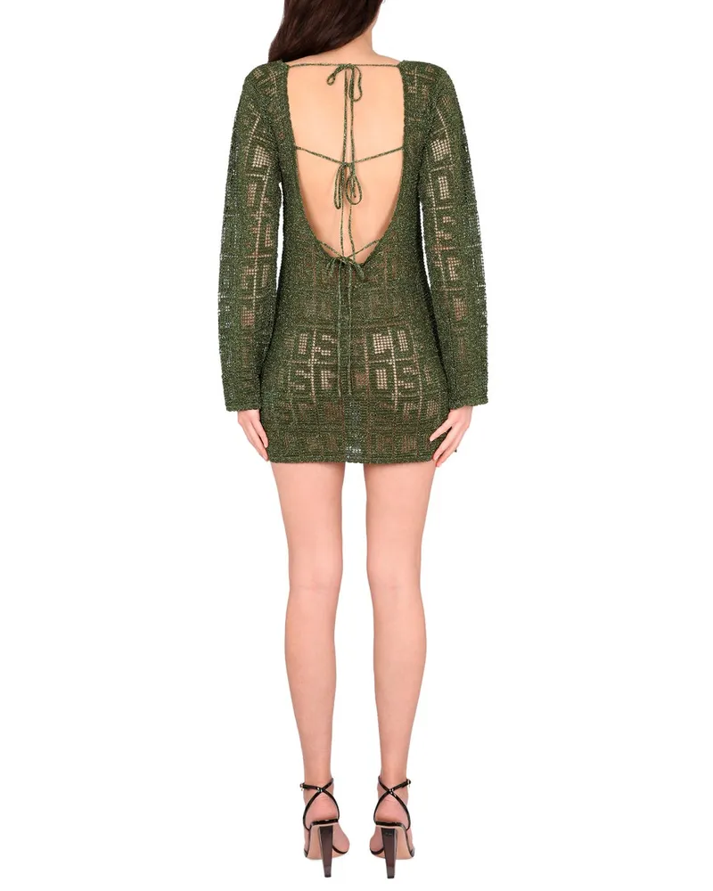 GCDS Monogram Macramé Dress — Green Green
