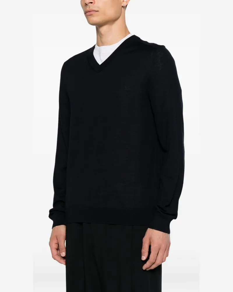 Paul Smith Wool V-Neck Sweater — Black Black