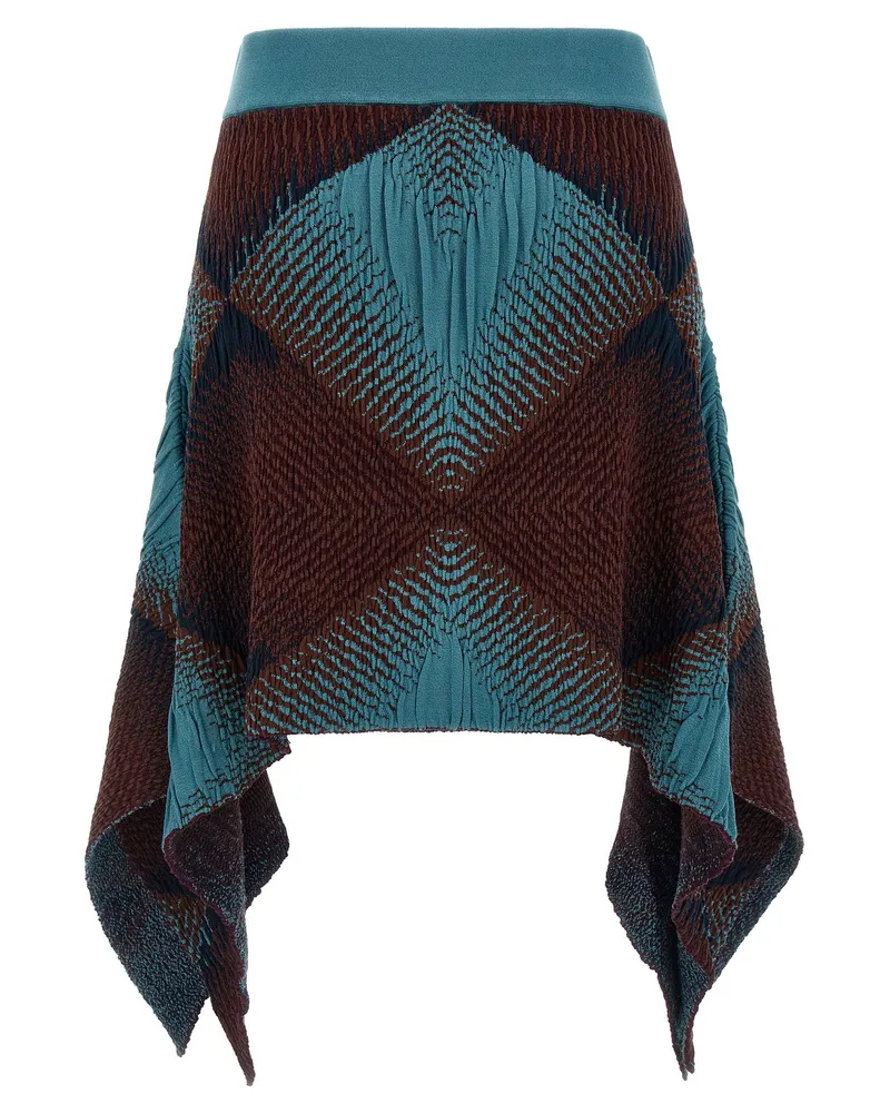 KIKO KOSTADINOV Ikat Argyle Jacquard Skirt — Teal Teal