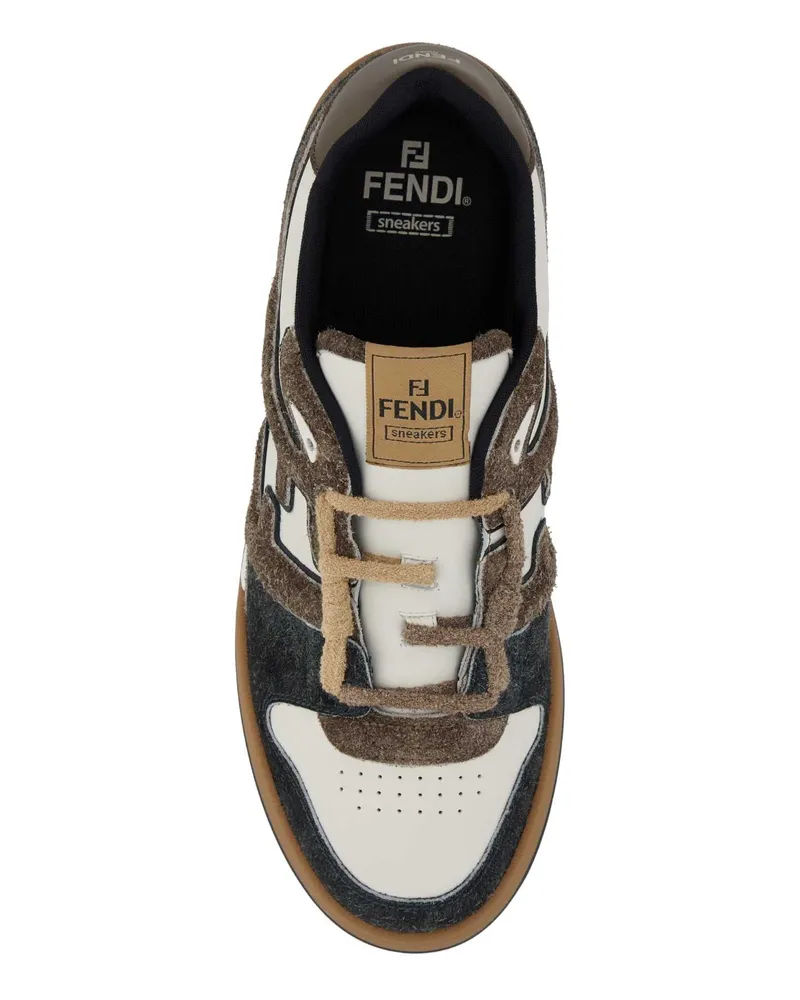 Fendi Leather & Suede Colorblock Sneaker — Multicolor Multicolor
