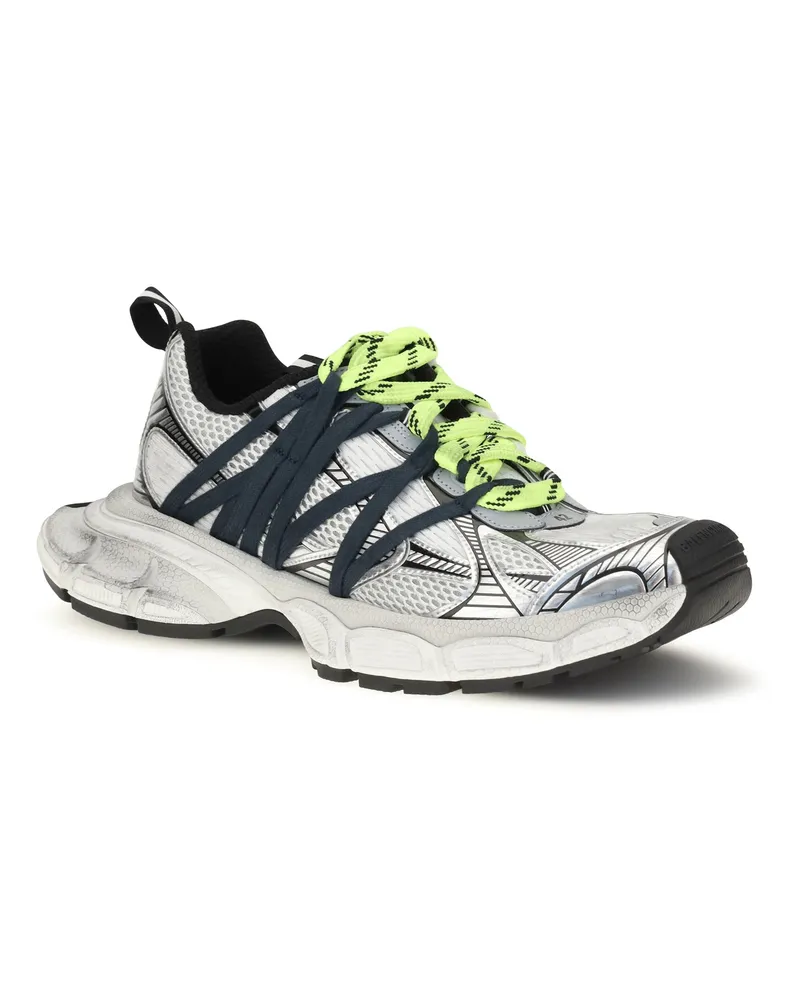 Balenciaga Men's 3xl Interlace Sneakers Grey Mix-Fl Yellow Mix/fl Multicolor