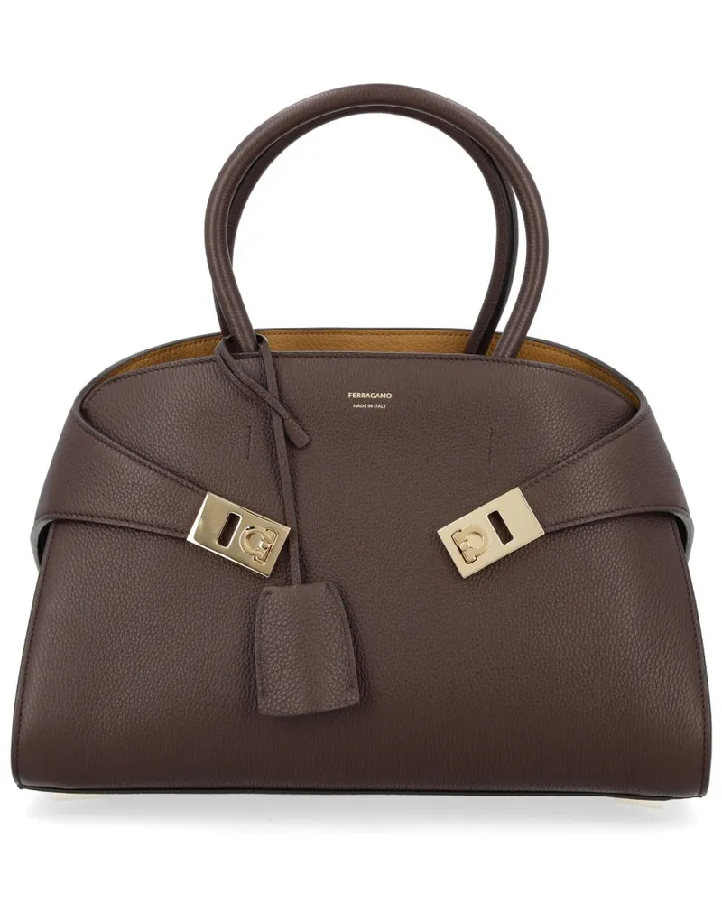 Ferragamo Hug Top Handle Bag — Dark Brown Dark
