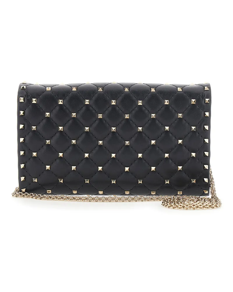 Valentino Garavani Women's Crossbody Bag Quilted Leather Black Lamb Shoulder Black