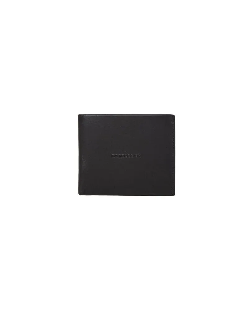MOMO DESIGN Men's Wallet Black Genuine Leather Bags Black