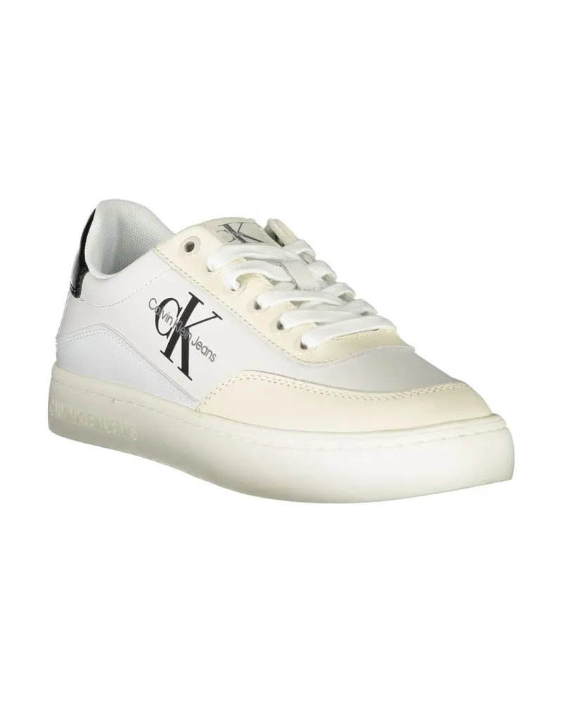Calvin Klein Logo-Trimmed Lace-Up Sneaker — White White