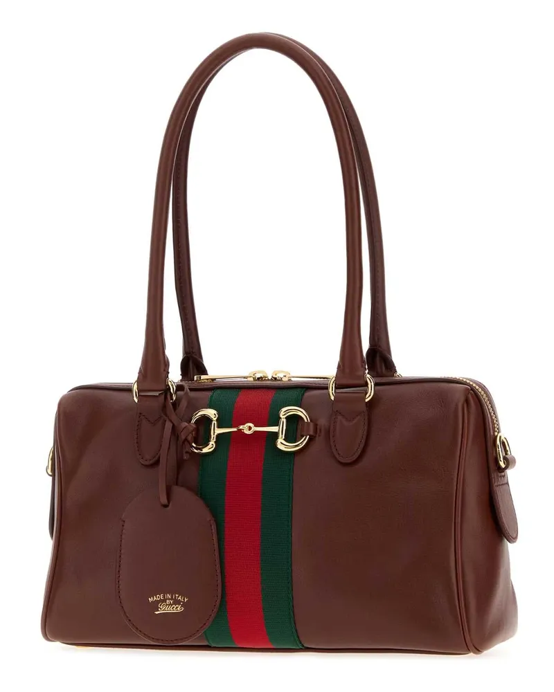 Gucci Women's Chocolate Leather Medium Borsetto Handbag Crushducrusduvrv Borse A Mano Bag Brown