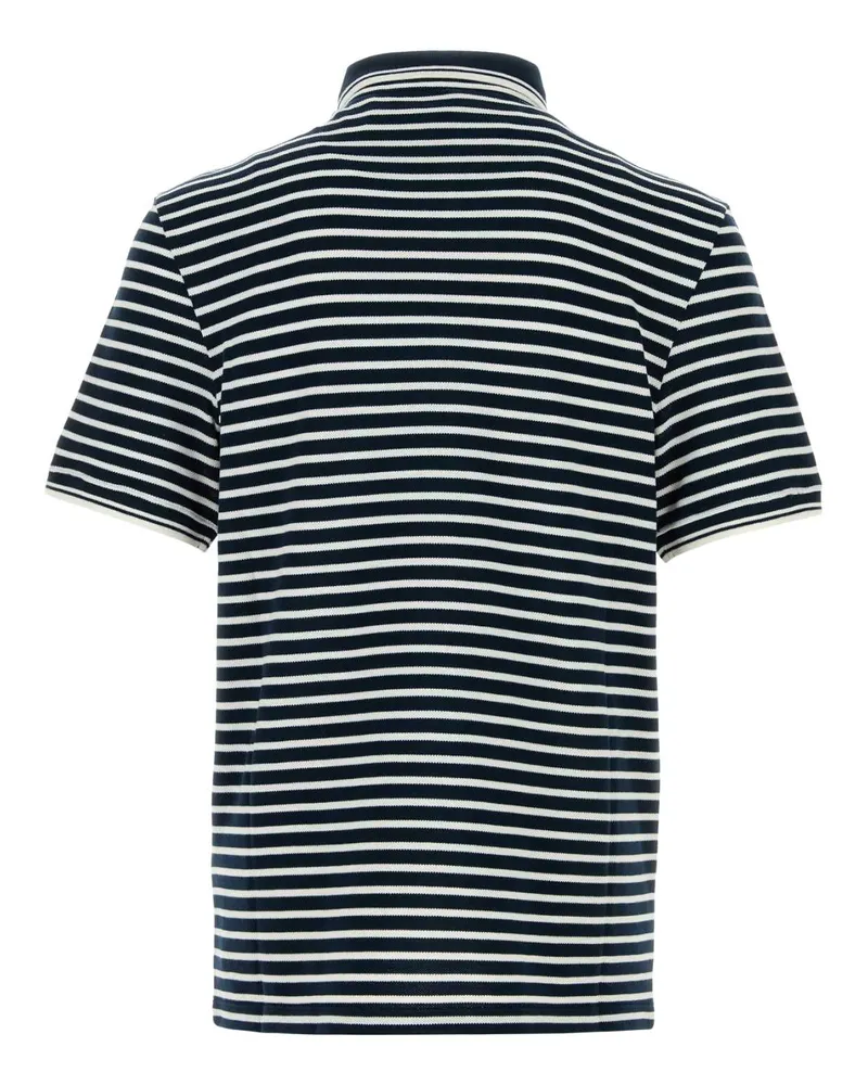 Valentino Garavani Men's Embroidered Piquet Polo Shirt Biancoblu Cotton Navy