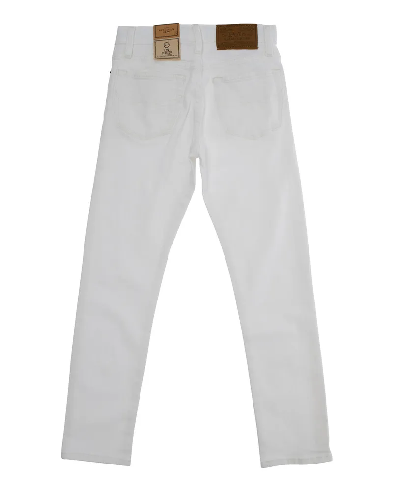Ralph Lauren Boys' White Jeans With Logo Patch Cotton White