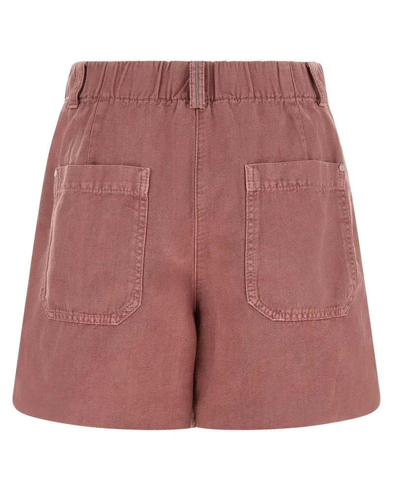 Brunello Cucinelli Women's Multicolor Cotton Bermuda Shorts Pink