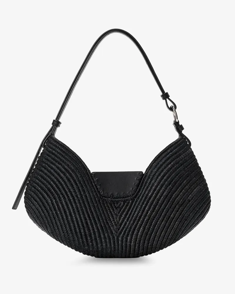Loewe Women's Shoulder Bag Paulas Ibiza-Swing Black Raffia-Leather Raffia/leather Black
