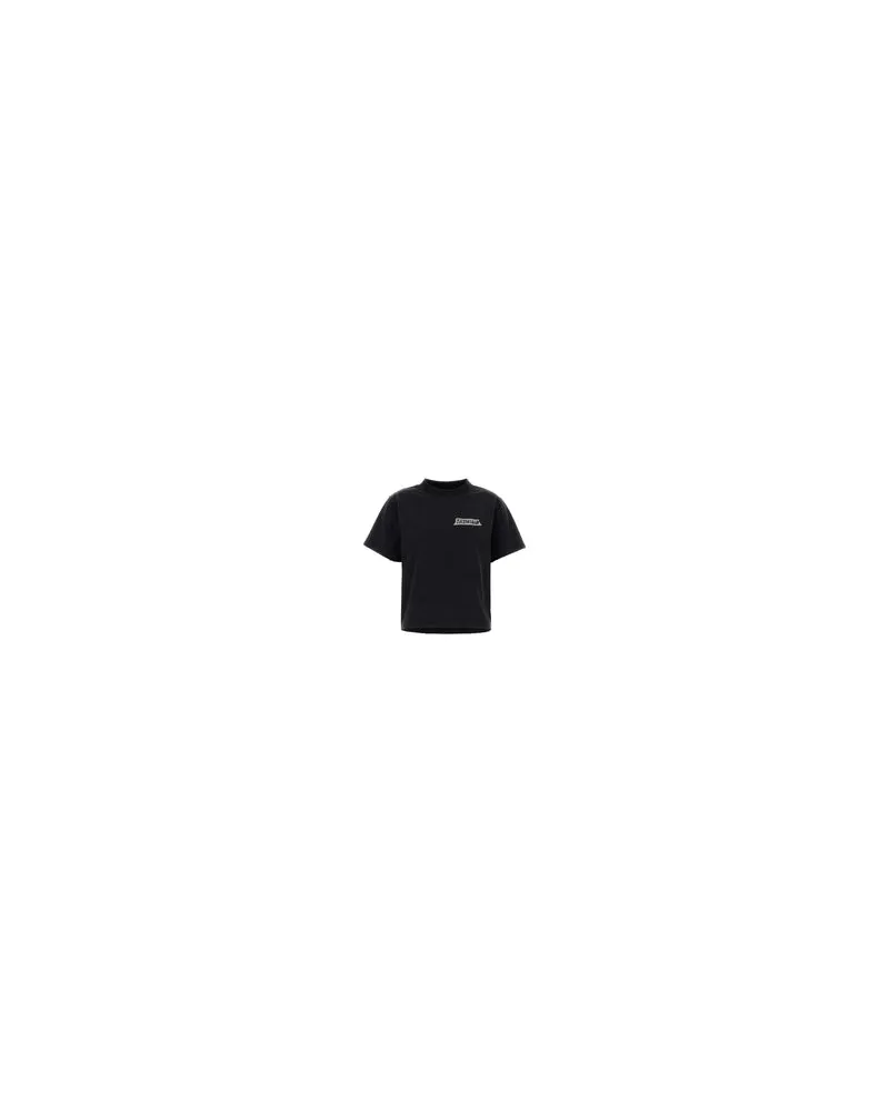 Balenciaga 850990ttvl6 1041 Faded Washed Black T Cotton R Elastan T-Shirt T-shirts And Polos Black