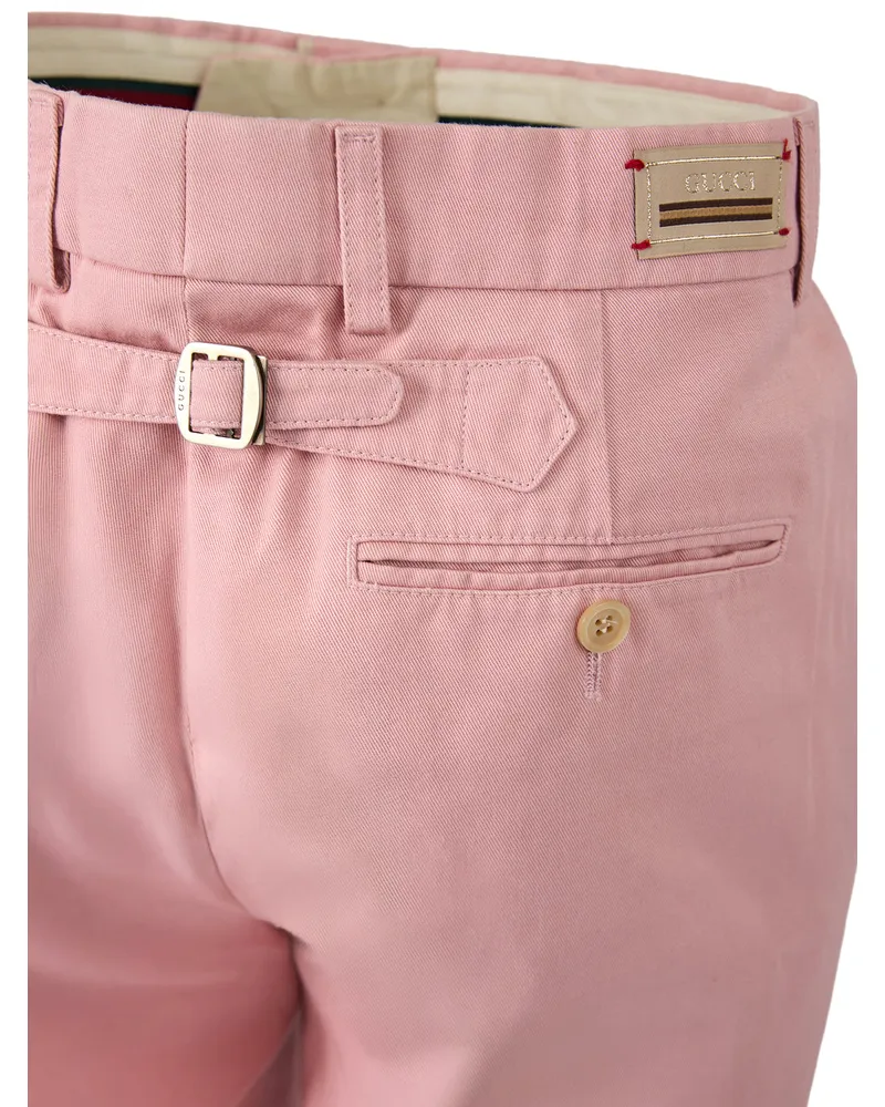 Gucci Men Light Pink Cotton Pants Pink
