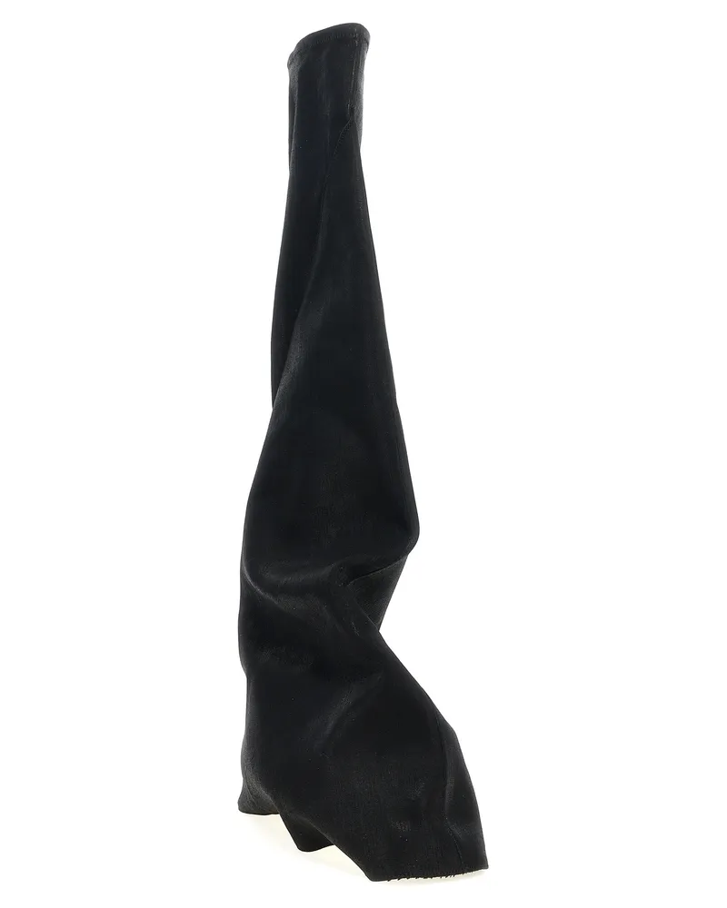 DRKSHDW by Rick Owens Women's Black Cotton Over The Knee Shoe Black