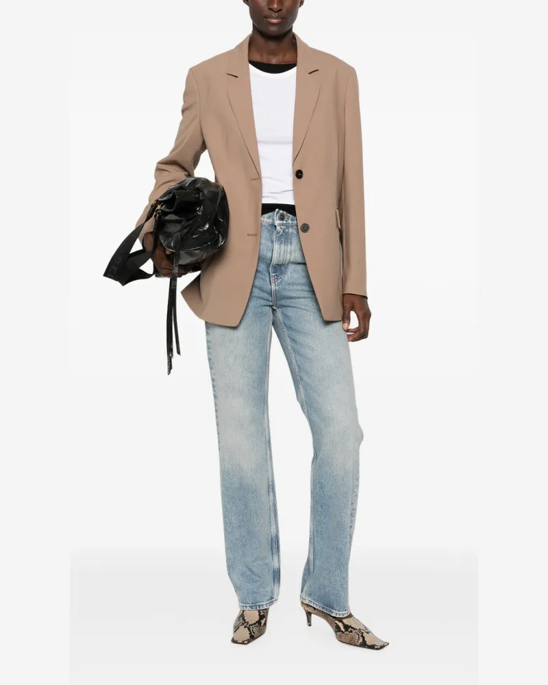 Closed Wool Blend Blazer — Beige Beige