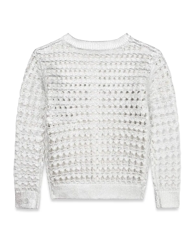 Chloé 100% Cotton Knit Cardigan — Silver Silver