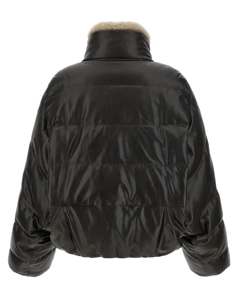 Brunello Cucinelli Women's Brown Lamb Leather Jacket Clothing Brown