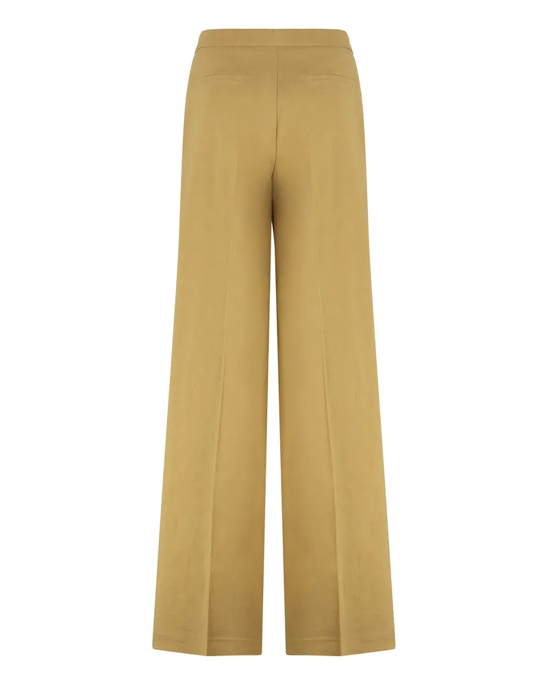 Pinko Women's Beige Linen Straight Trousers Beige