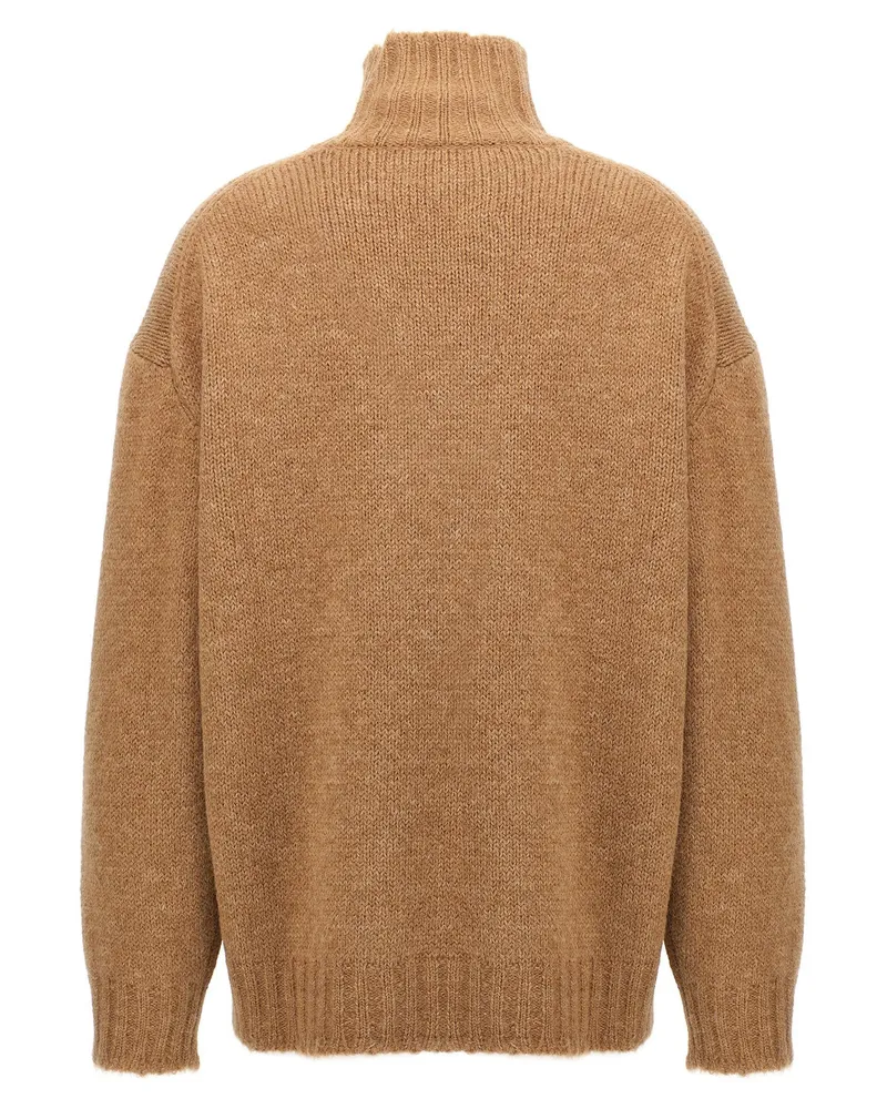 Jil Sander Alpaca Blend Turtleneck Sweater — Camel Camel
