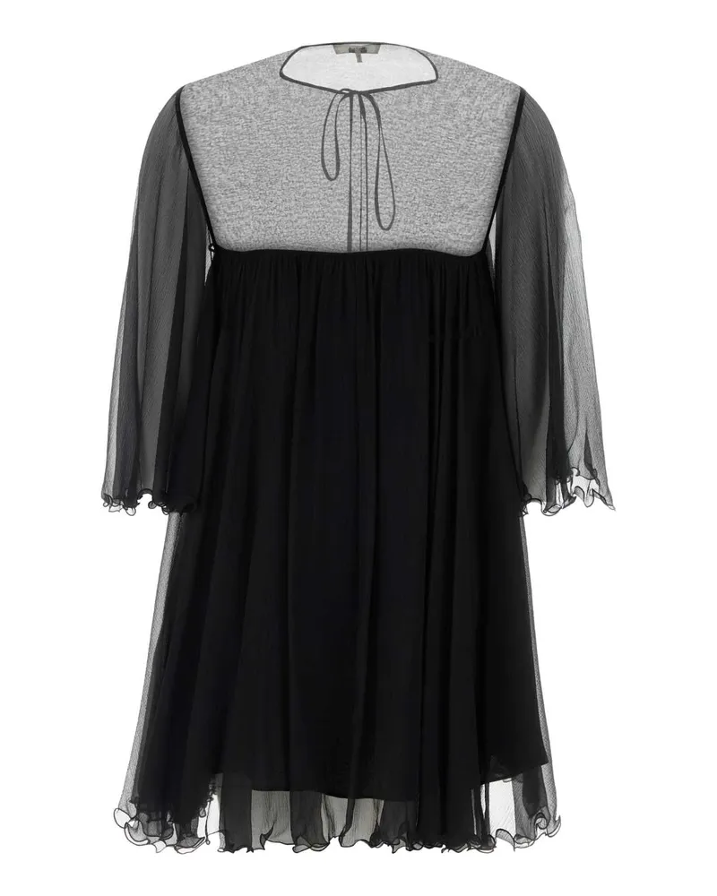 Chloé Women's Sheer Georgette Dress Black Outer Black