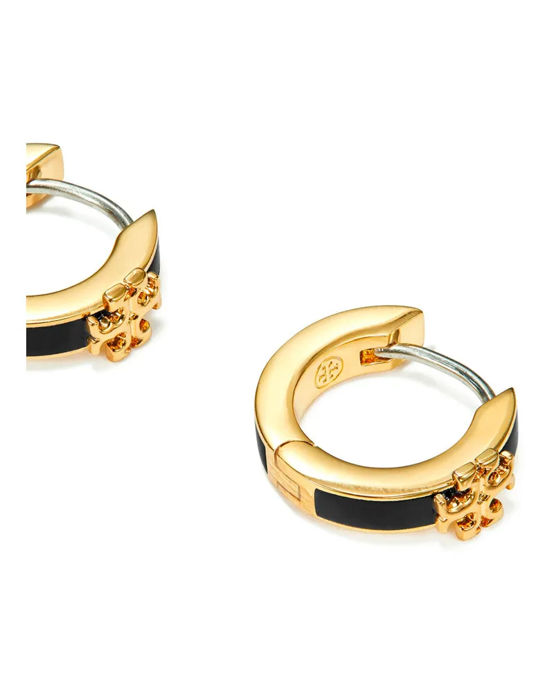 Tory Burch Women's Hoop Earrings Kira Metallic Brass Gold