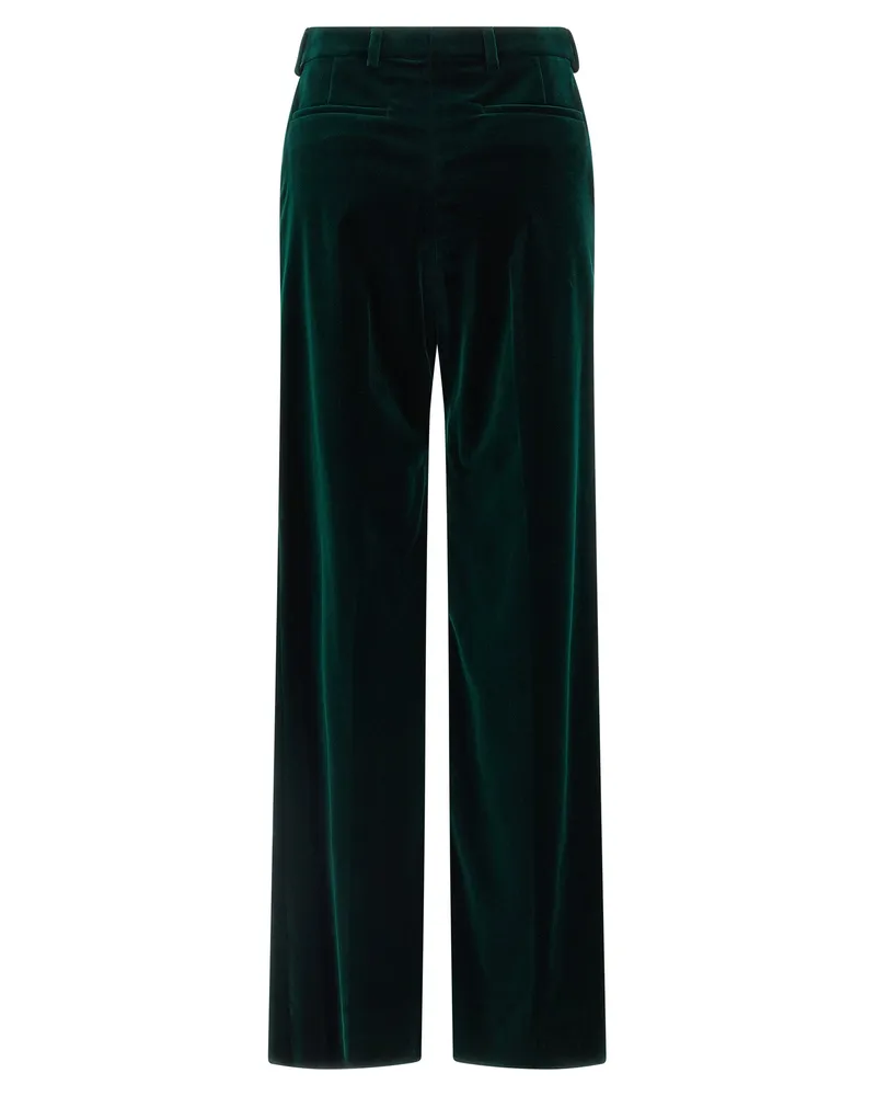 Gucci Women's Bicolor Cotton Casual Pants Green