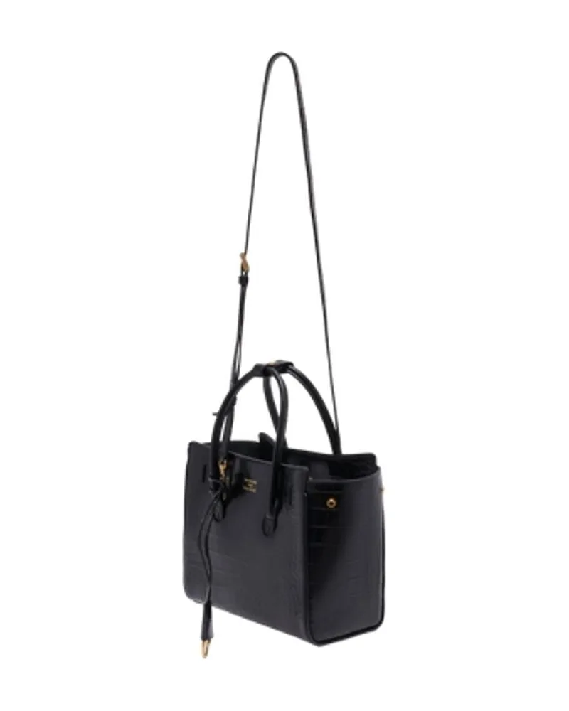 Balenciaga Women's Hampton Carry All Mini Shopper Bag -  Leather Black Calfskin Totes-Shopping-Bags Black