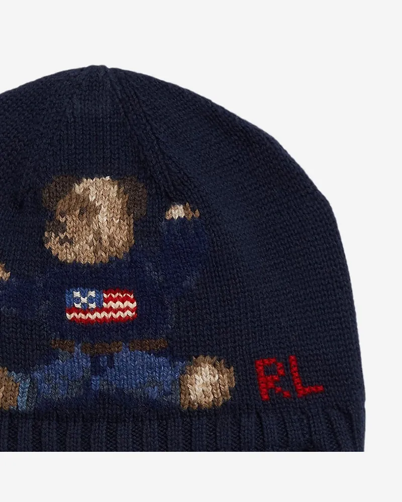Ralph Lauren 320980661 Wool With Ear Flaps Beanie — Navy Navy