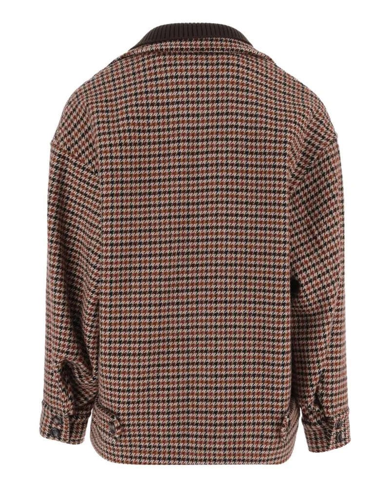 Emporio Armani Houndstooth Wool Coat — Beige Beige