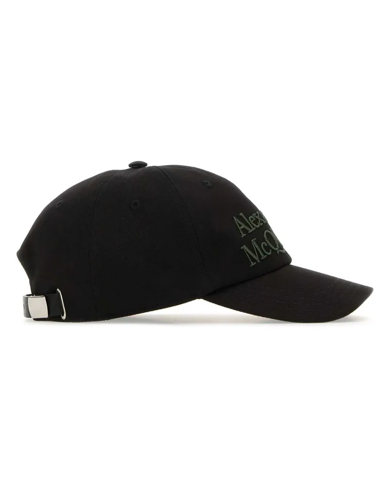 Alexander McQueen Men Black Cotton Baseball Cap Blackkhaki Cappelli Hat Black