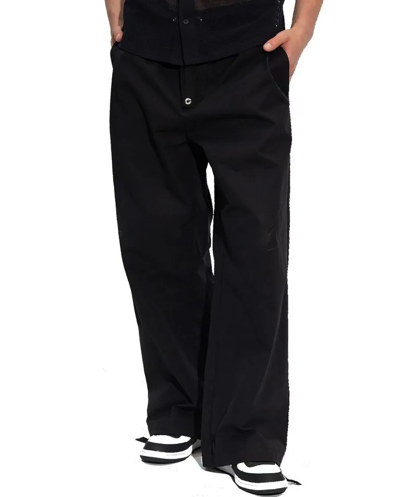 Versace Men's Black Cotton Casual Pants Black