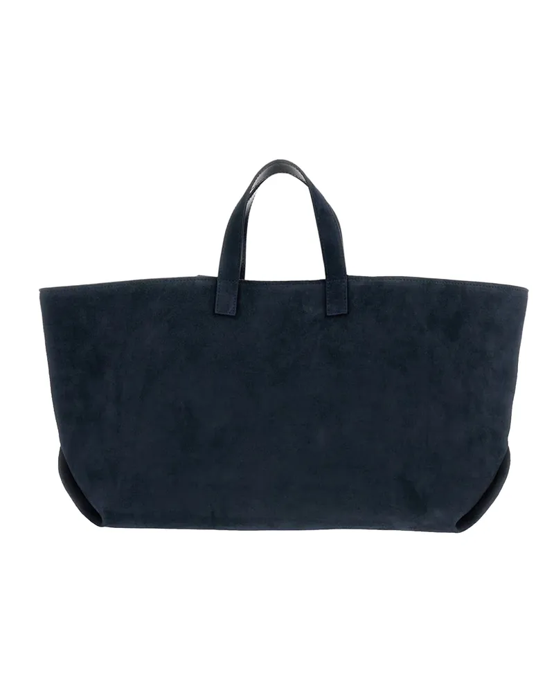 A.P.C. Women's Shopper Bag Suede Dark Navy Calfskin Handbags Hand Navy