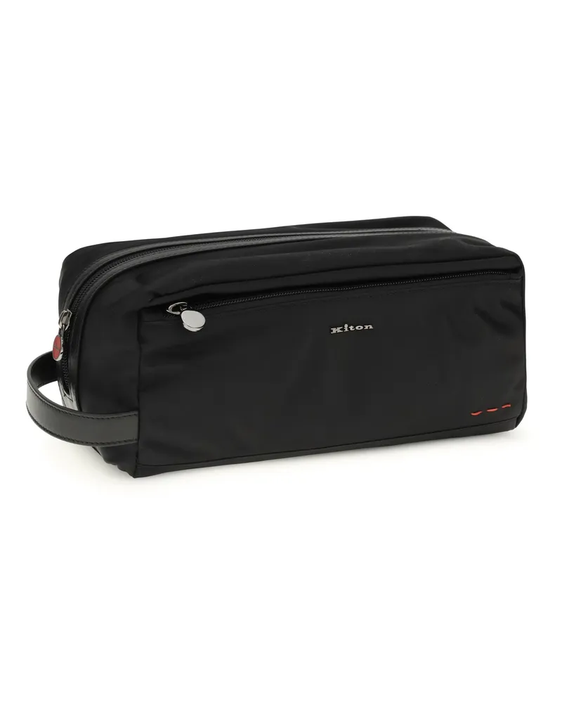 Kiton Men's Beauty Case With Zip Nero Fabric Cases Black