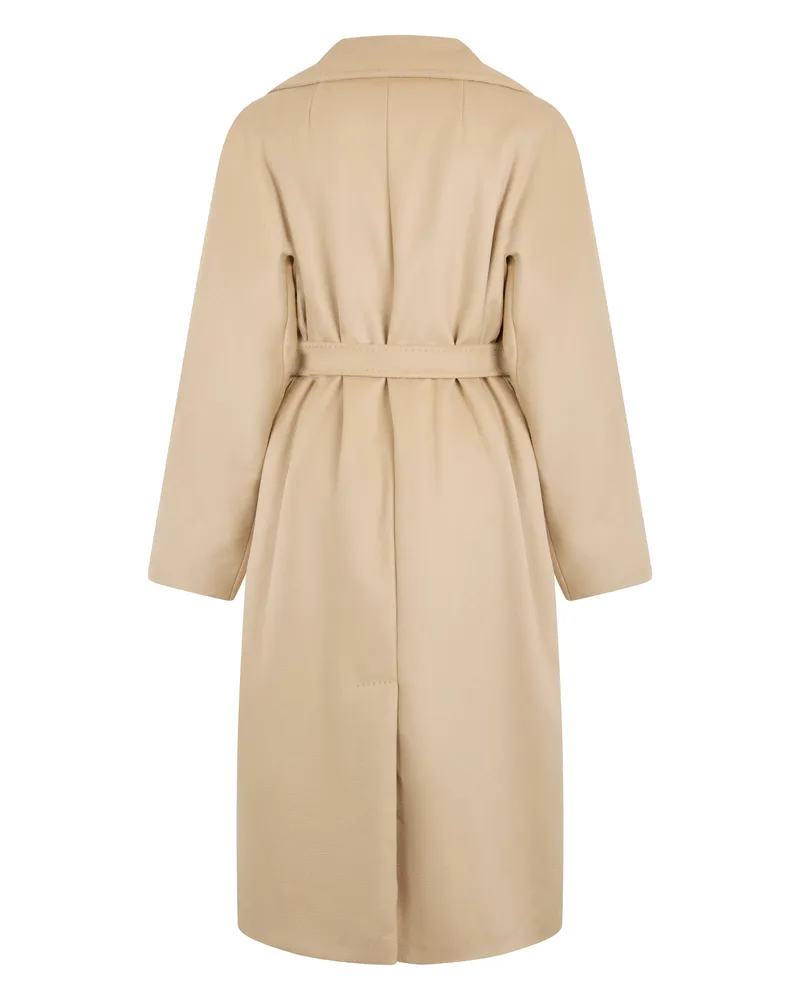 Max Mara Women's Wool Coat Resina Almond Virgin Beige