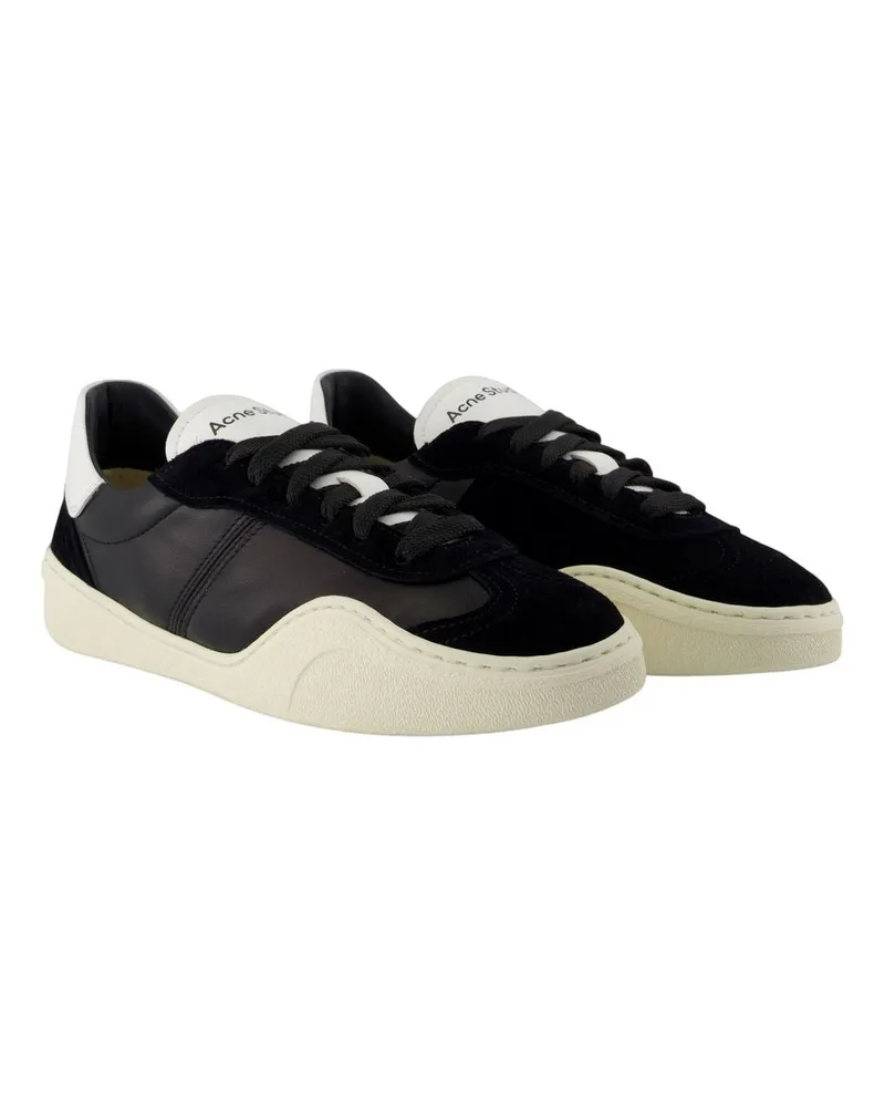Acne Studios Men's Bars Drago M Sneakers -  Leather Multicolor Black Lambskin Shoes Black