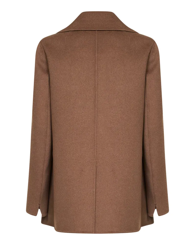 Max Mara Double-Breasted Virgin Wool Coat — Camel Camel