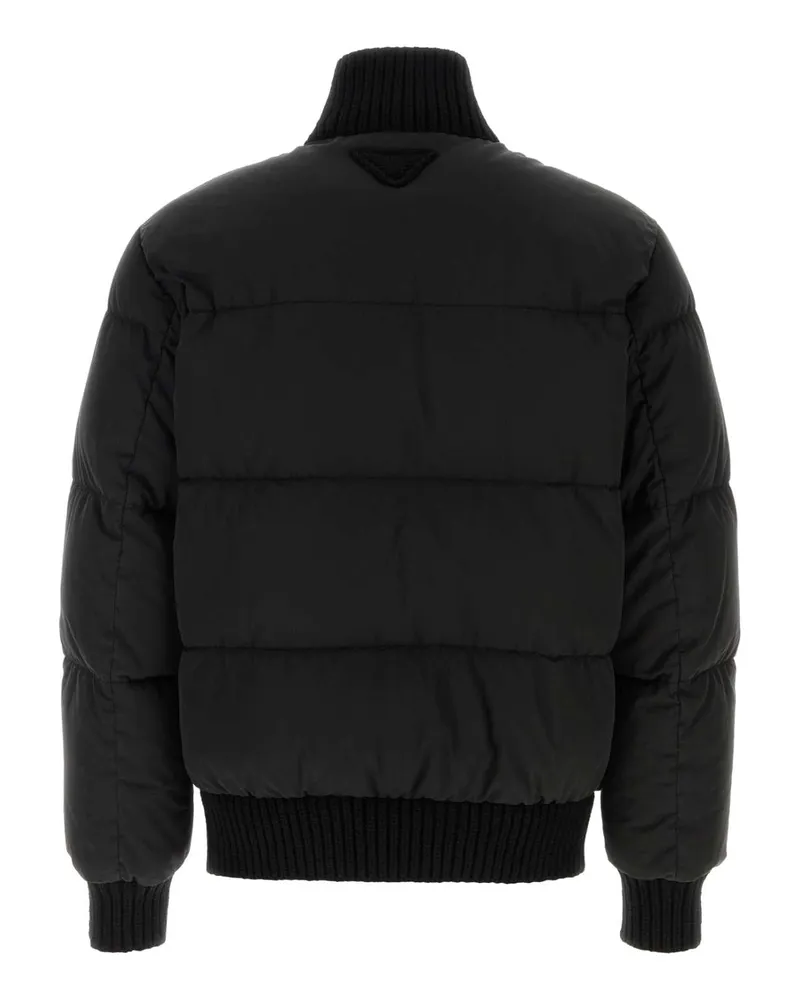 Prada Men's Black Cotton Bomber Jacket Nero Piumini Black