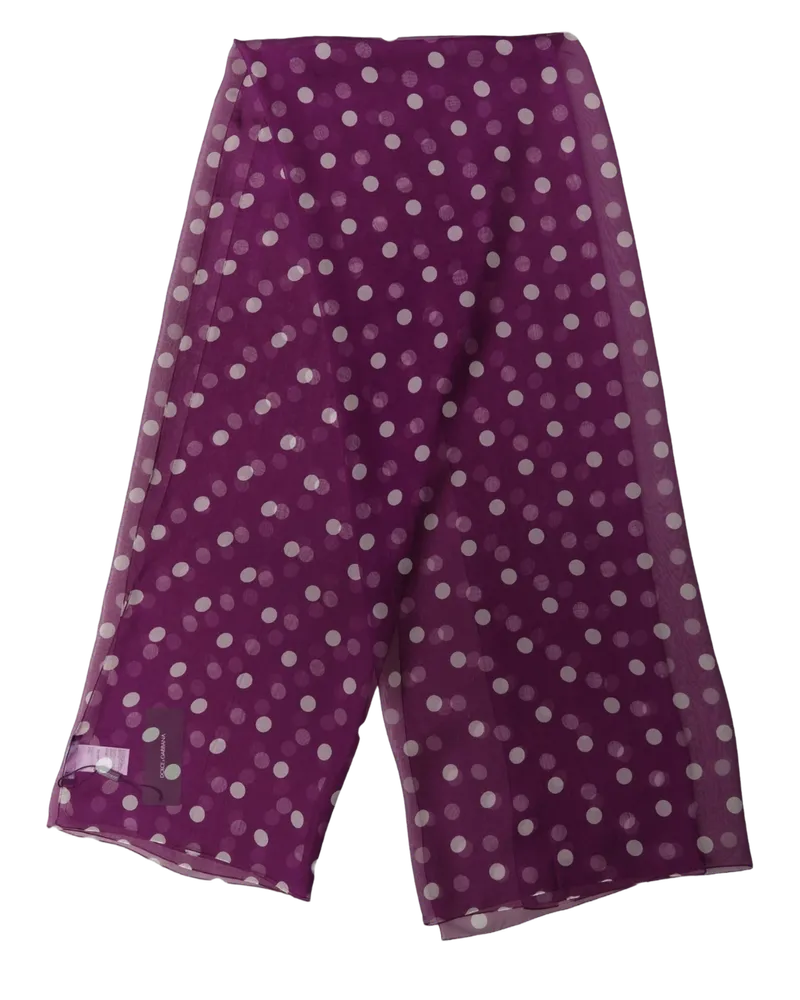Dolce & Gabbana Polka Dot Silk Scarf — Purple Purple