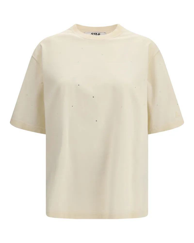 Golden Goose Women's T-Shirt Star Artic Wolf Cotton T-Shirts & Jerseys Beige
