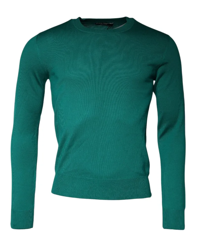 Dolce & Gabbana Men's Virgin Wool Crew Neck Sweater Green Green