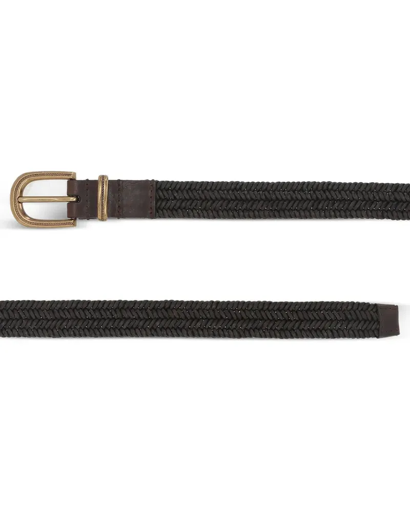 Brunello Cucinelli Women's Braided Leather Belt Ss26 W Brown