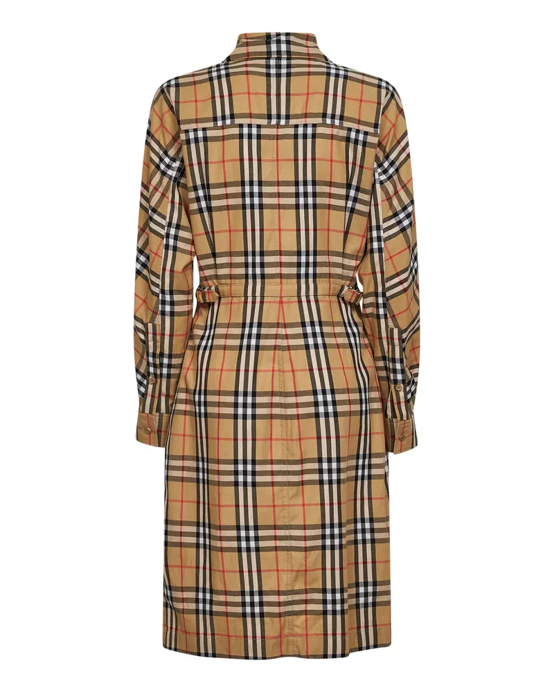 Burberry Women's Midi Shirt Dress Cotton Beige Beige